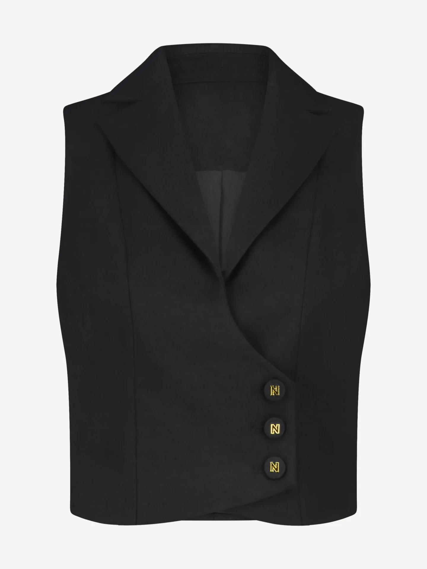 Nikkie Kort Gilet Met Overslag En N-knopen