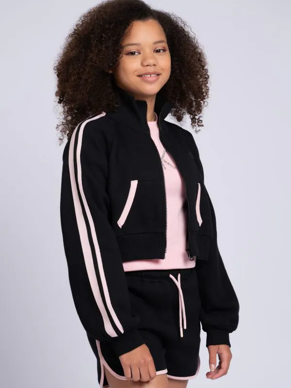 nikkie Kort jack met strepen op de mouwen