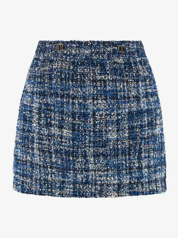 nikkie Korte aansluitende skort van tweed