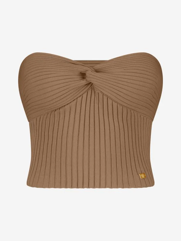 nikkie Korte bandeau top met gedraaide buste