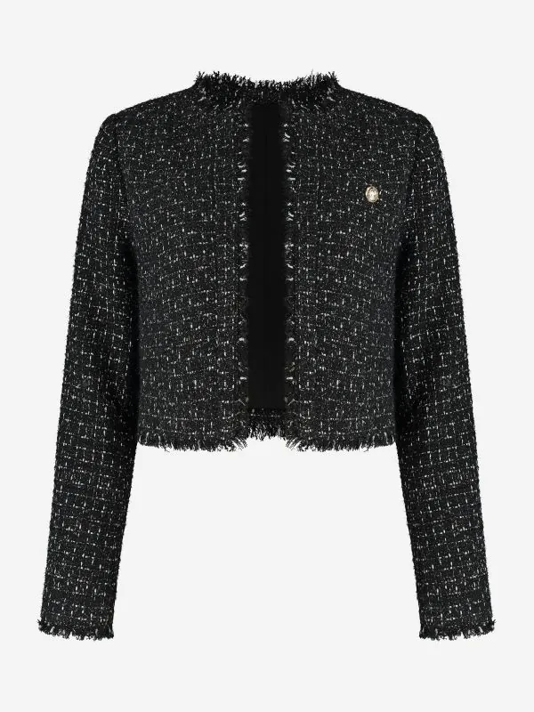 nikkie Korte blazer met pied-de-poule patroon