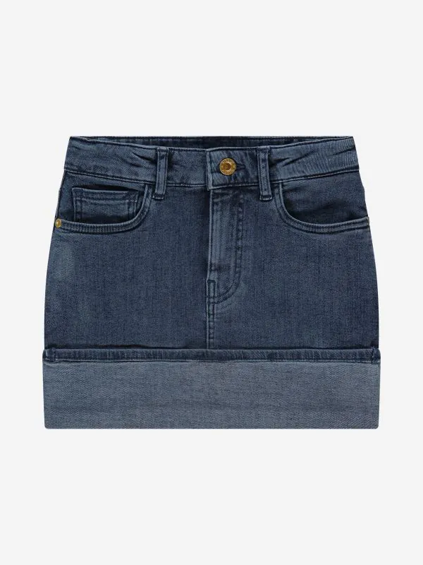 nikkie Korte denim rok met omgeslagen rand