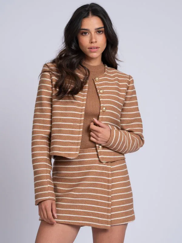 nikkie Korte geweven skort met gestreept patroon