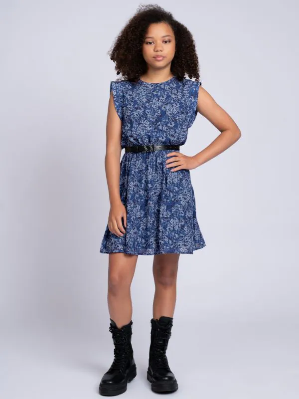 nikkie Korte jurk met bloemenprint en kapmouwtjes