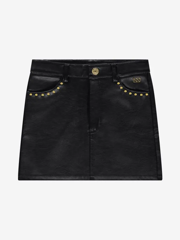 Nikkie Korte Leren-look Rok Met Studs