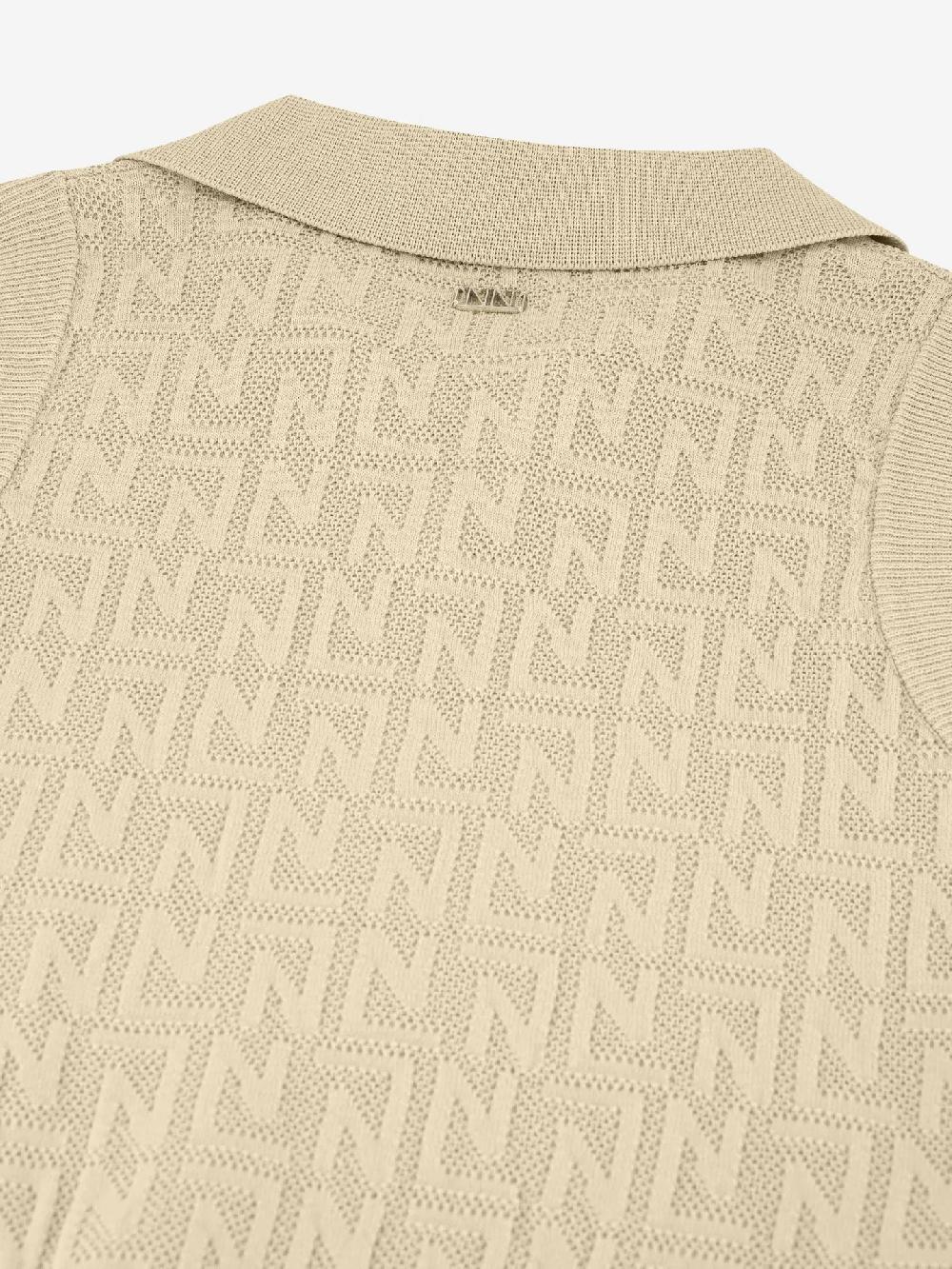 Nikkie Korte Opengebreide Top Met N&N Logo Patroon