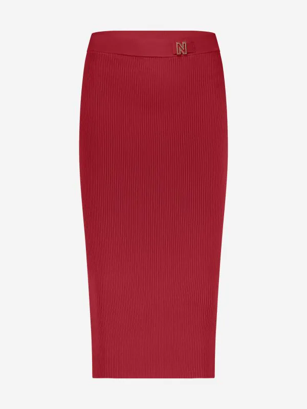 nikkie Lange aansluitende rok met gesp detail