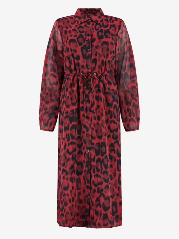 nikkie Lange jurk met luipaardprint