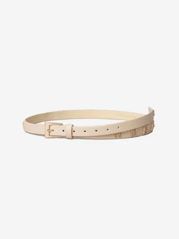 Nikkie Leren Riem Met FH-logo Studs