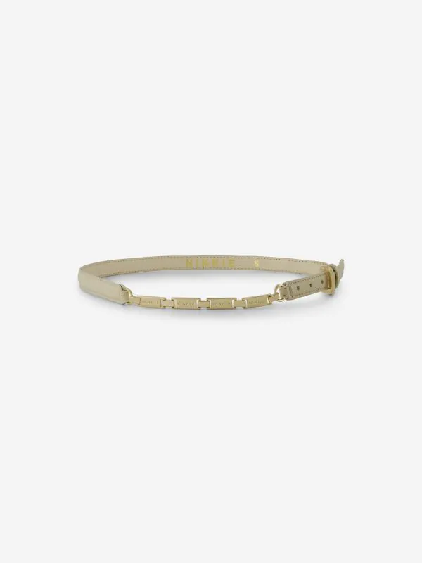 nikkie Leren riem met ketting detail