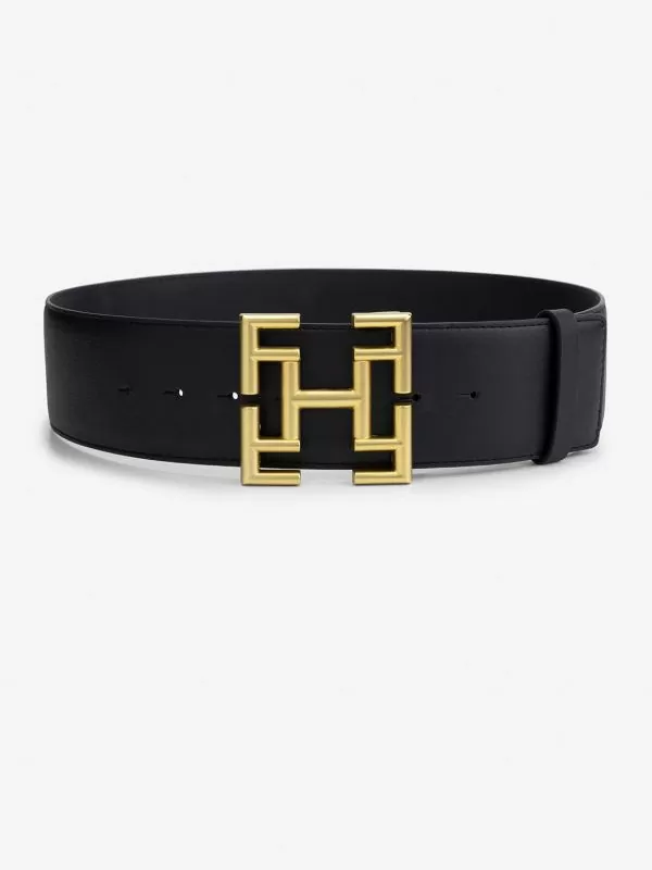 Nikkie Leren Taille Riem Met Logo Gesp