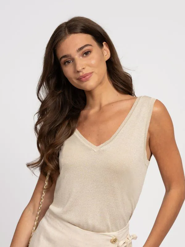 nikkie Losse top met glitterdraad