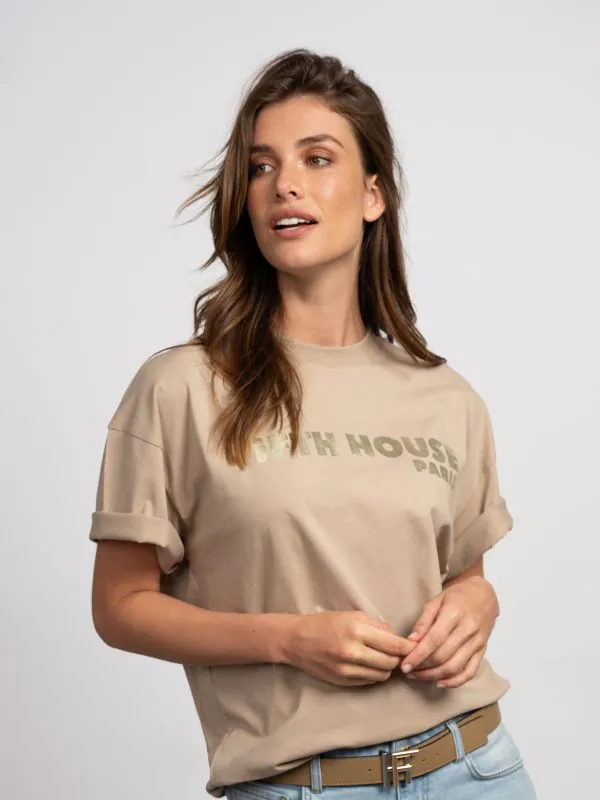 nikkie Losvallend T-shirt met tekstopdruk