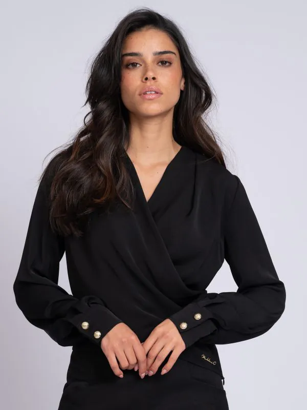 nikkie Losvallende top met overslag V-hals