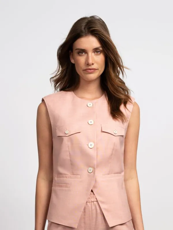 nikkie Mouwloos gemêleerd gilet