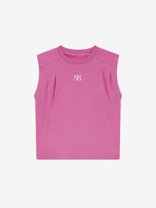 nikkie Mouwloos T-shirt met logo