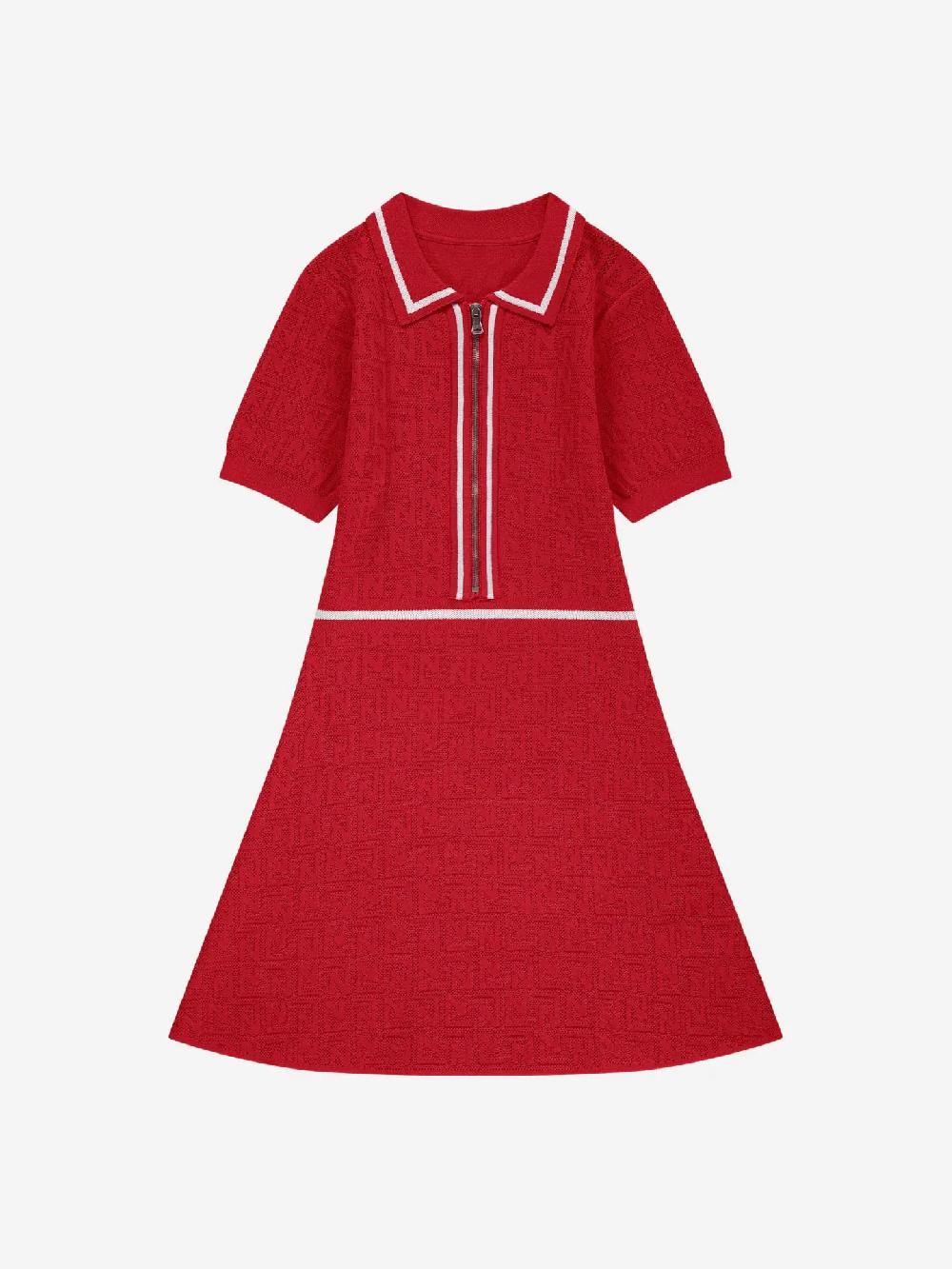 Nikkie Opengebreide A-lijn Jurk Met Logo Patroon