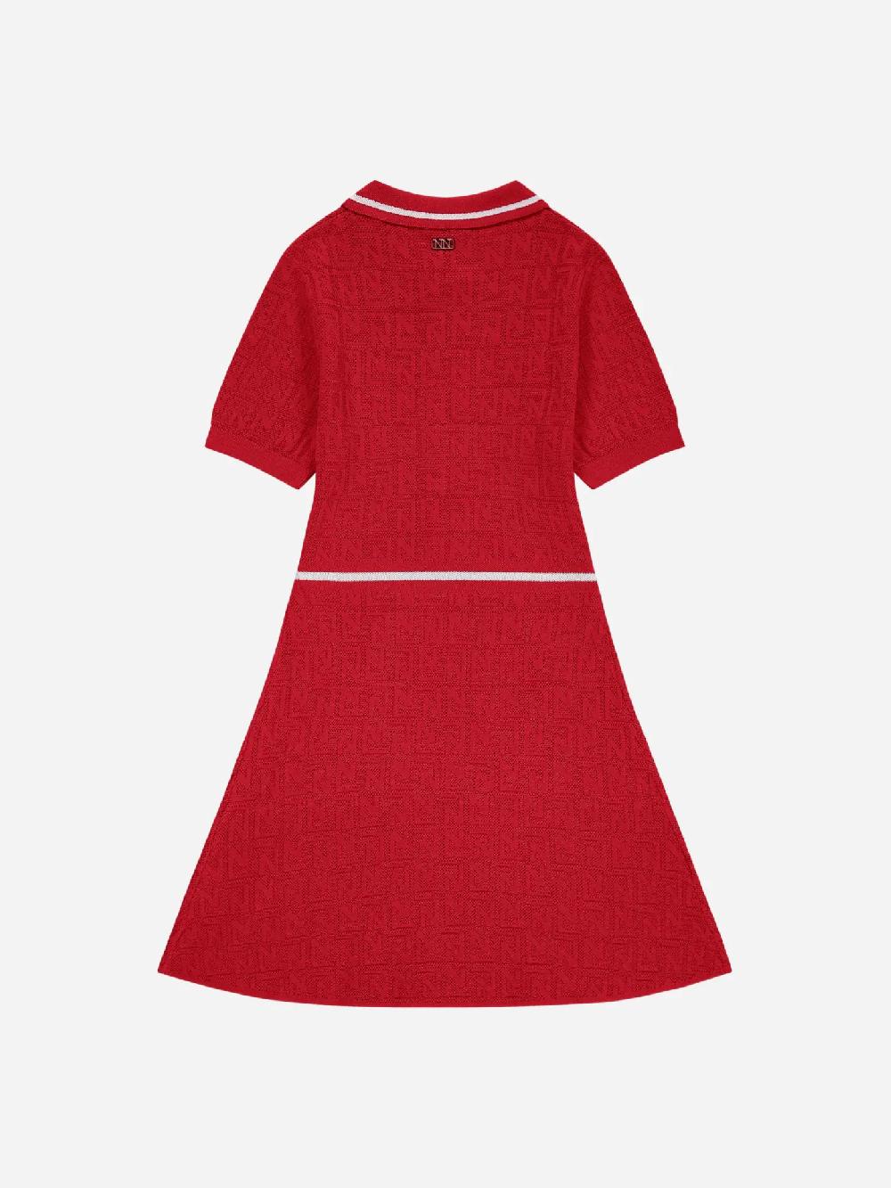 Nikkie Opengebreide A-lijn Jurk Met Logo Patroon