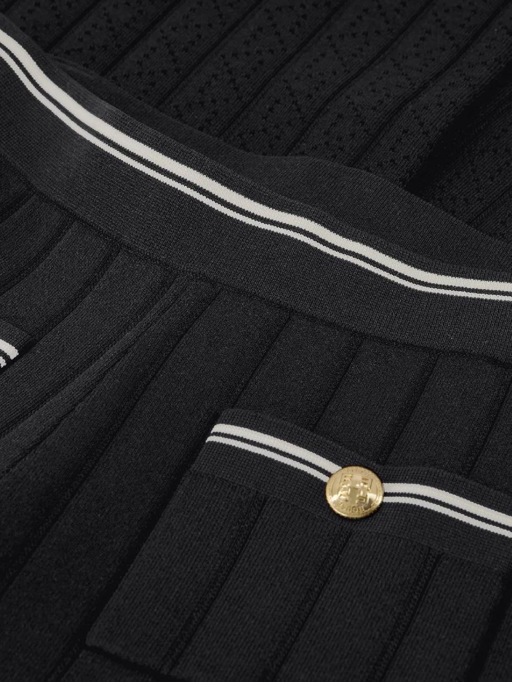 Nikkie Opengebreide Broek Met Witte Biezen