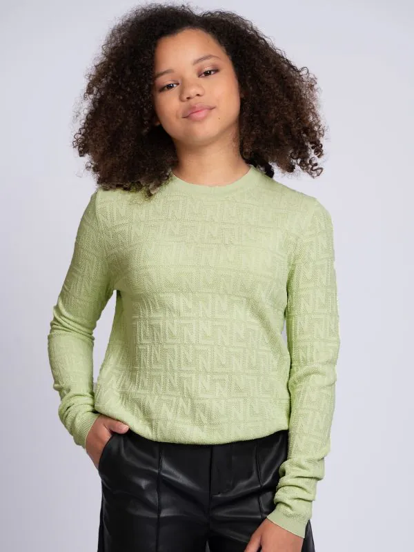 Nikkie Opengebreide Top Met Logo Patroon