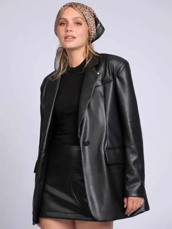 nikkie Oversized blazer van imitatieleer