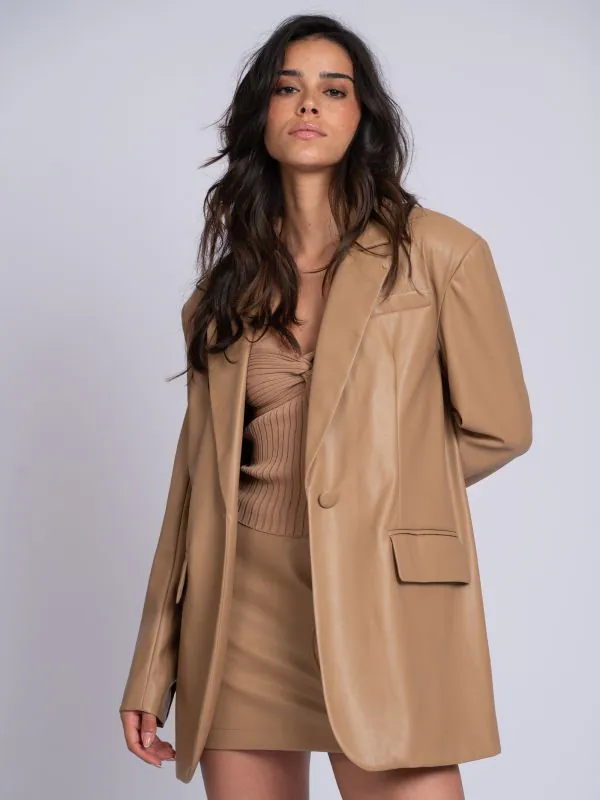 nikkie Oversized blazer van imitatieleer