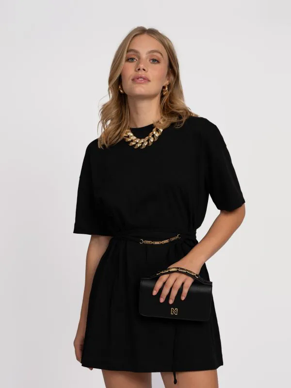 nikkie Oversized T-shirtjurk met ketting detail