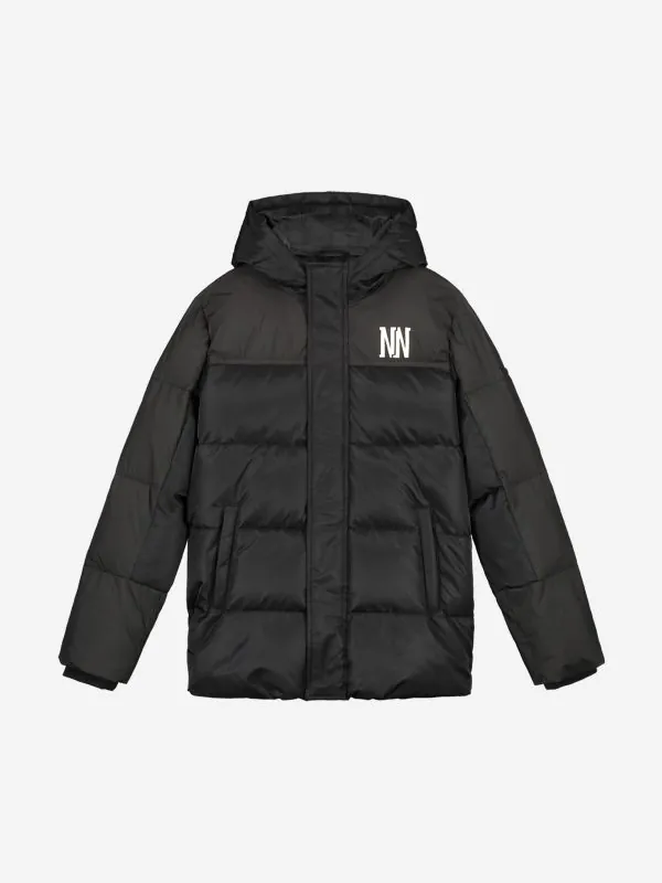 nikkie Puffer jack met capuchon en logo