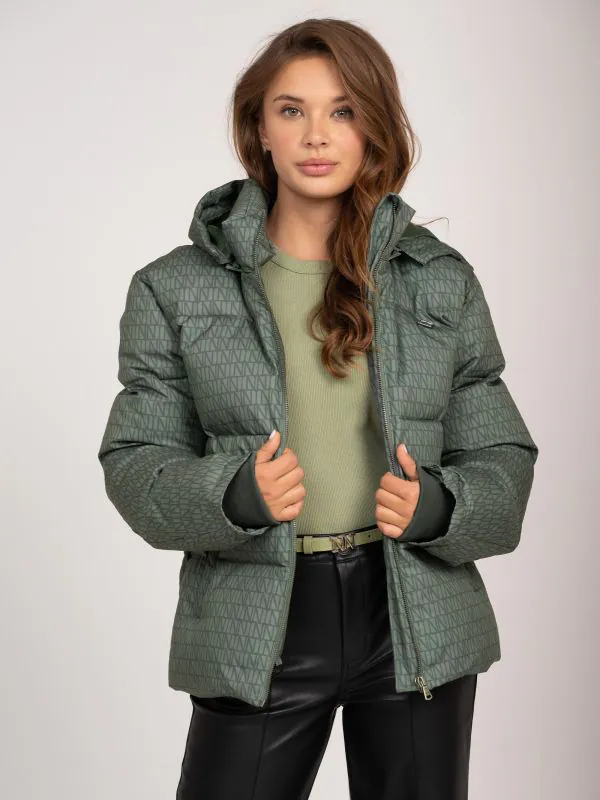 Nikkie Puffer Jack Met Logo Patroon En Capuchon