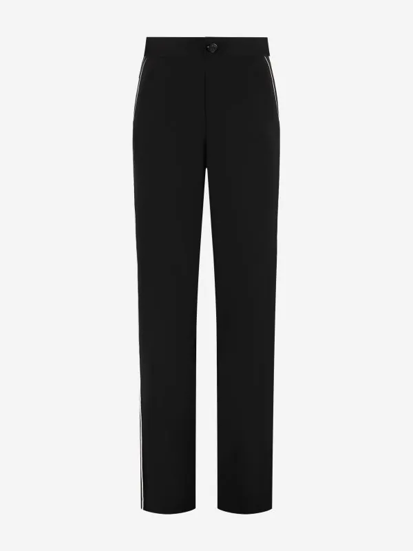 nikkie Rechtvallende broek met witte zijbiezen