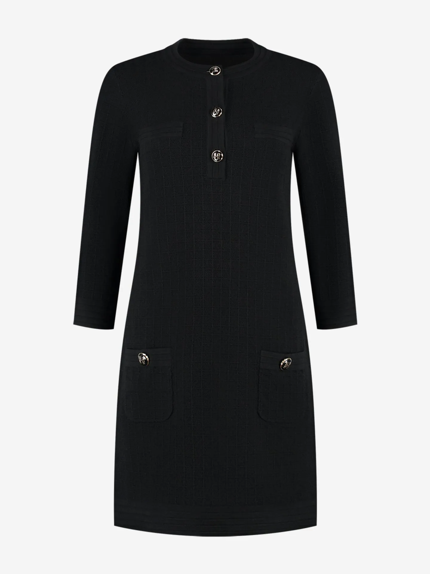 Nikkie Rechtvallende Jurk Met Geblokt Patroon