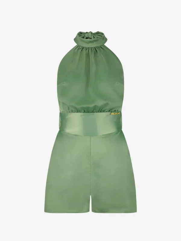 nikkie Satijnen playsuit met strikdetail