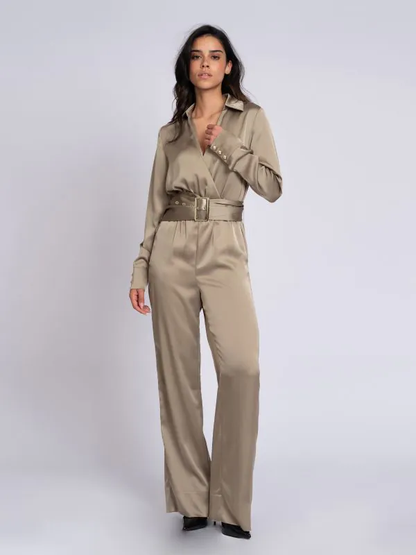 nikkie Satijnlook jumpsuit met ceintuur