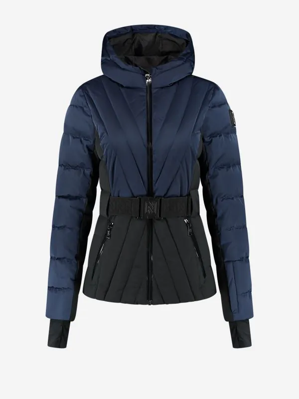nikkie Ski jas met color block en verstelbare riem