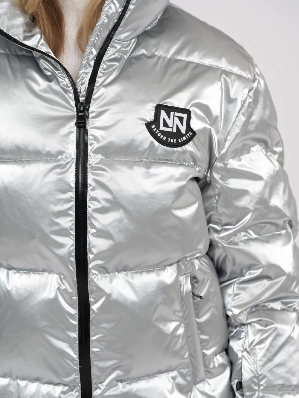 Nikkie Ski Jas Met Metallic Look En Hoge Kraag