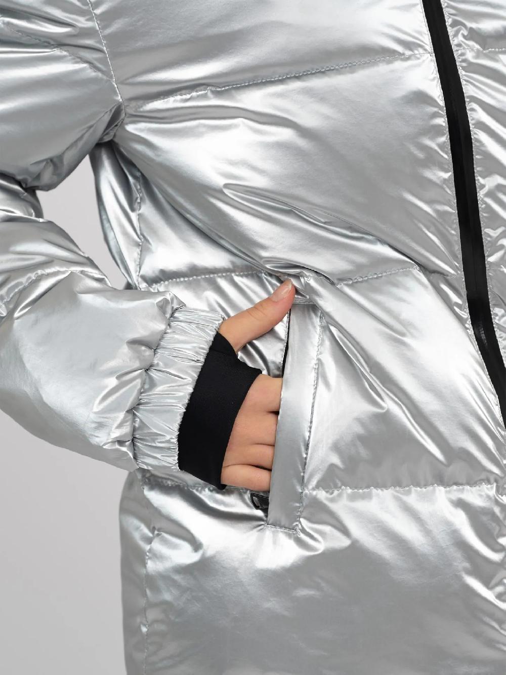 Nikkie Ski Jas Met Metallic Look En Hoge Kraag