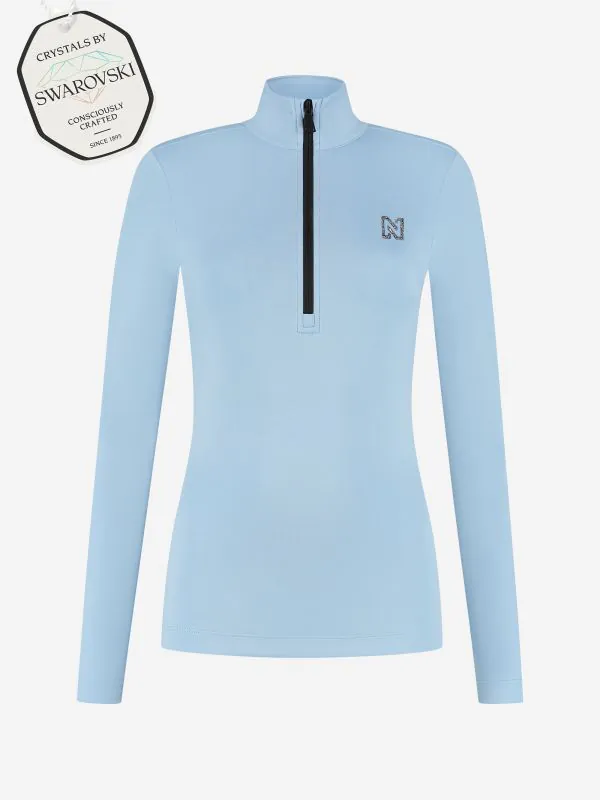 nikkie Ski pully met rits en Swarovski N-logo
