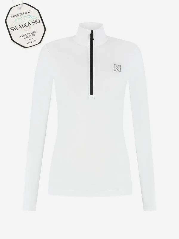 nikkie Ski pully met rits en Swarovski N-logo