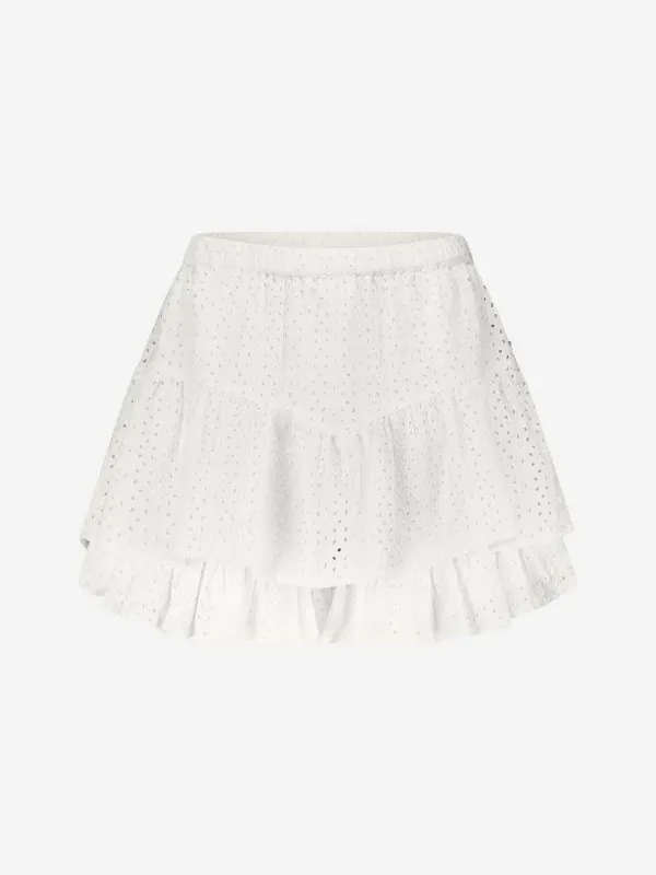 nikkie Skort met volants en broderie anglaise