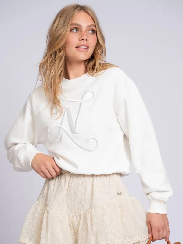 nikkie Sweater met geborduurd N-logo