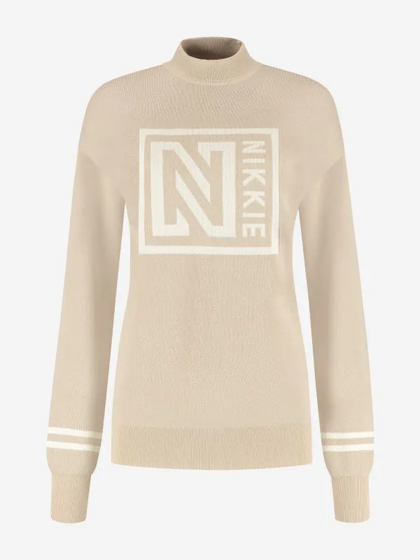 nikkie Sweater met hoge hals en logo