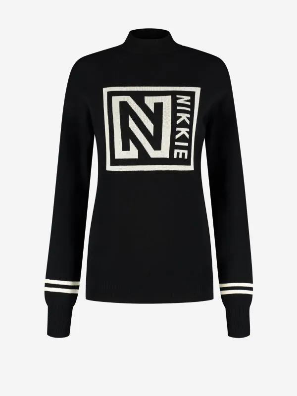 nikkie Sweater met hoge hals en logo