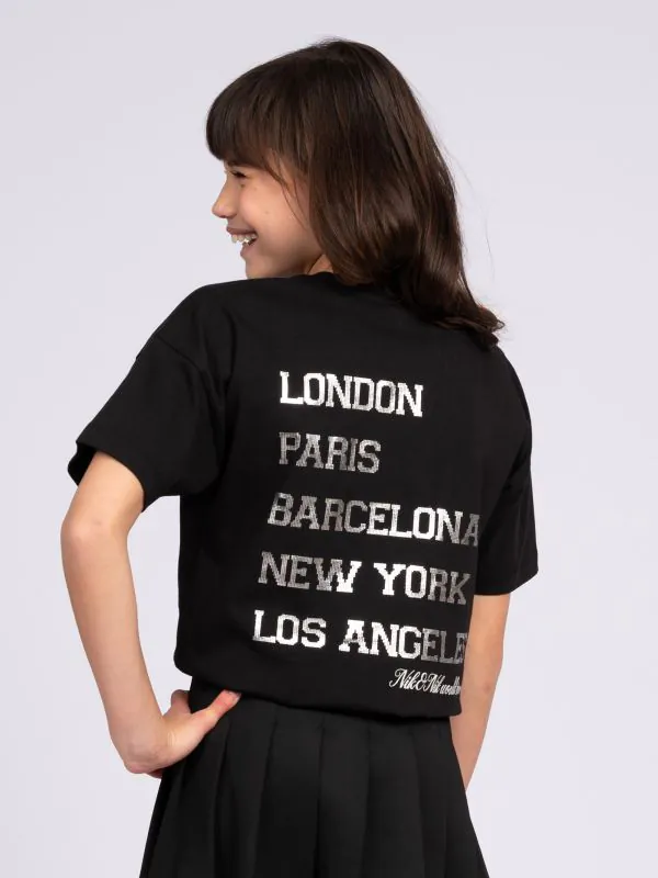 nikkie T-shirt met grafische tekst op achterkant