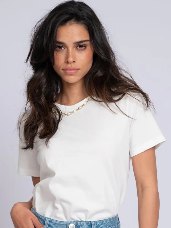 nikkie T-shirt met ketting detail bij hals