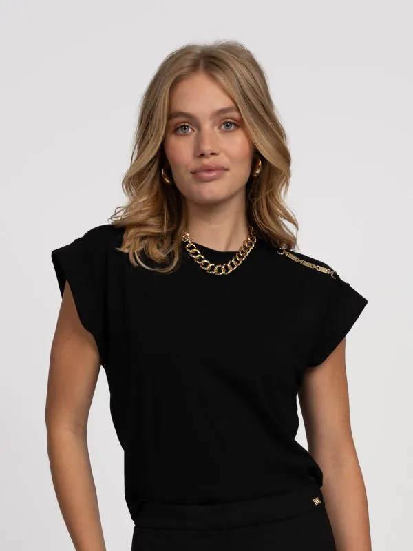 nikkie T-shirt met ketting detail