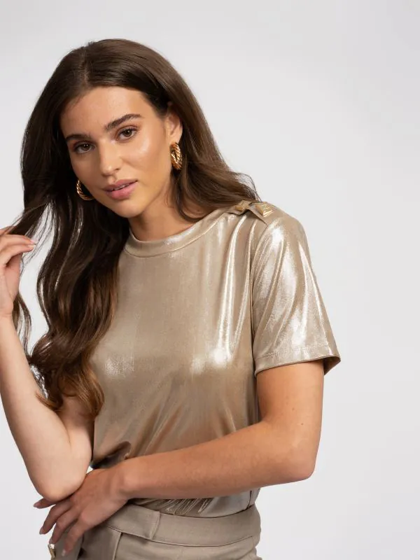 nikkie T-shirt met metallic look