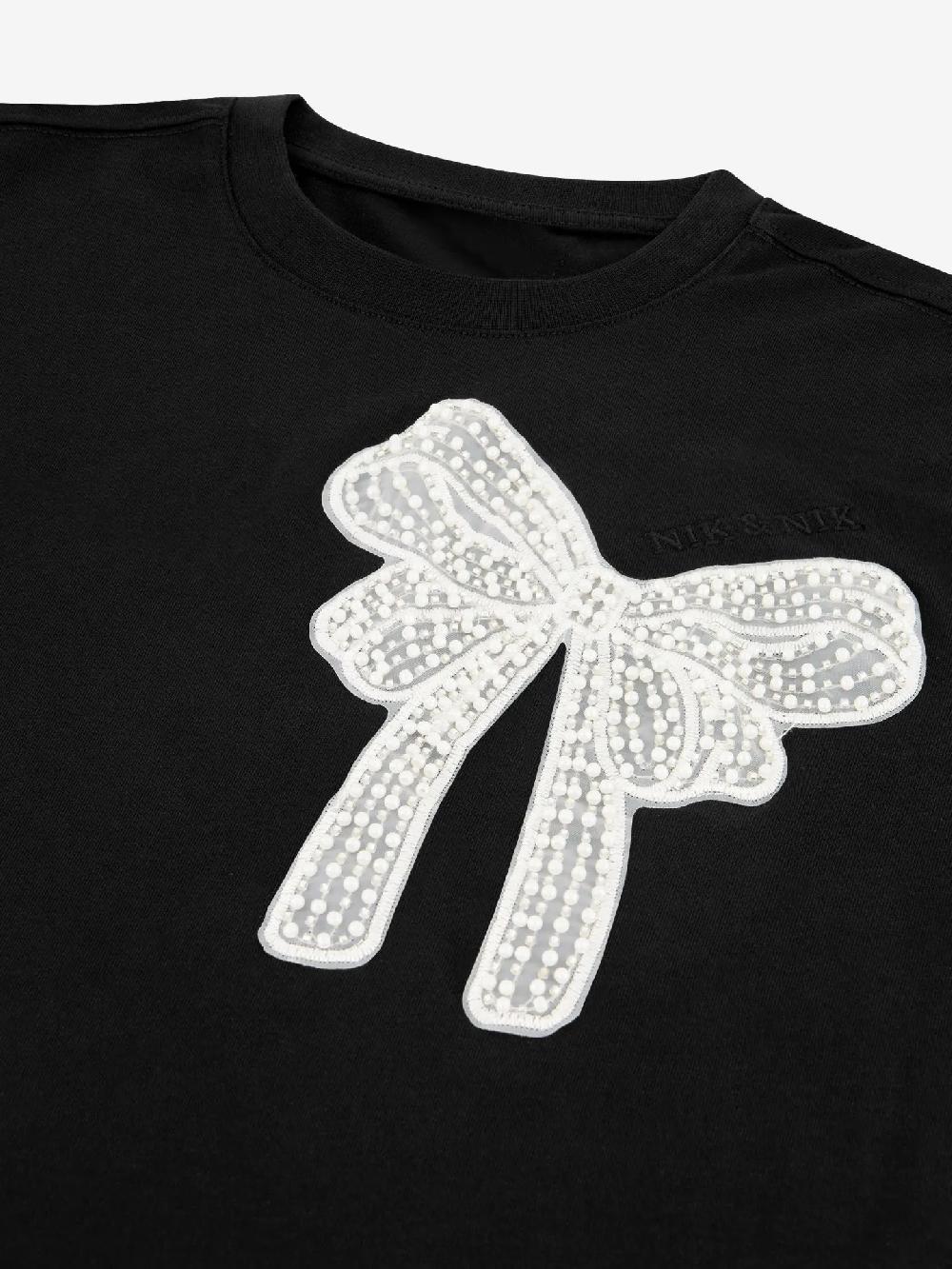 Nikkie T-shirt Met Strikdetail Van Parels