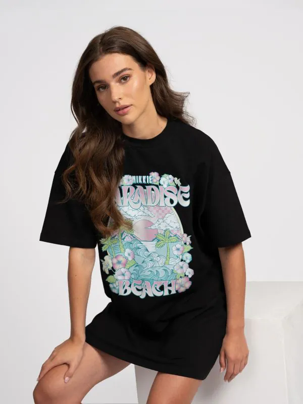 nikkie T-shirtjurk met grafische opdruk