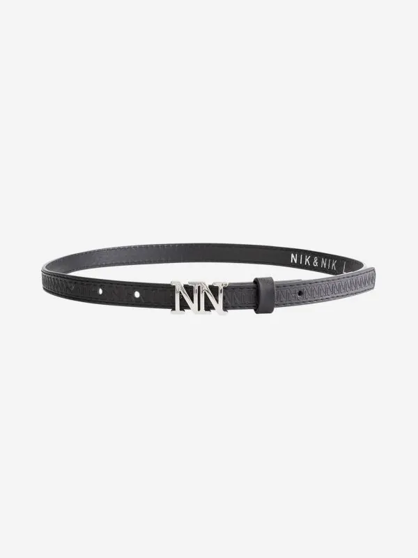 nikkie Taille riem met logo patroon