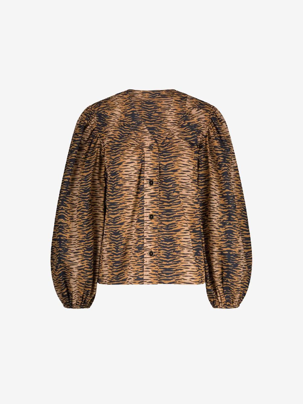 Nikkie Tijgerprint Blouse Met Ballonmouwen